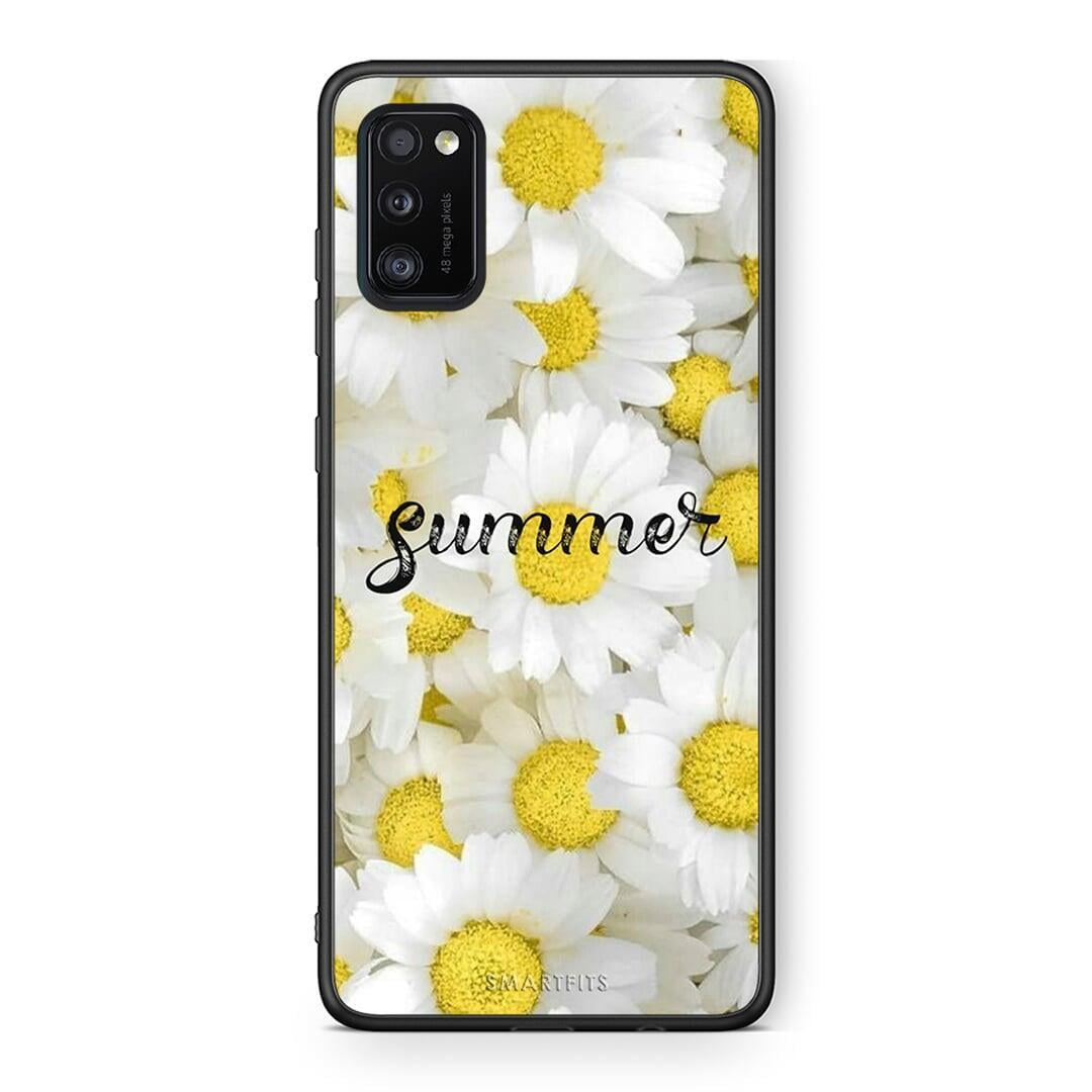 Samsung A41 Summer Daisies Θήκη από τη Smartfits με σχέδιο στο πίσω μέρος και μαύρο περίβλημα | Smartphone case with colorful back and black bezels by Smartfits