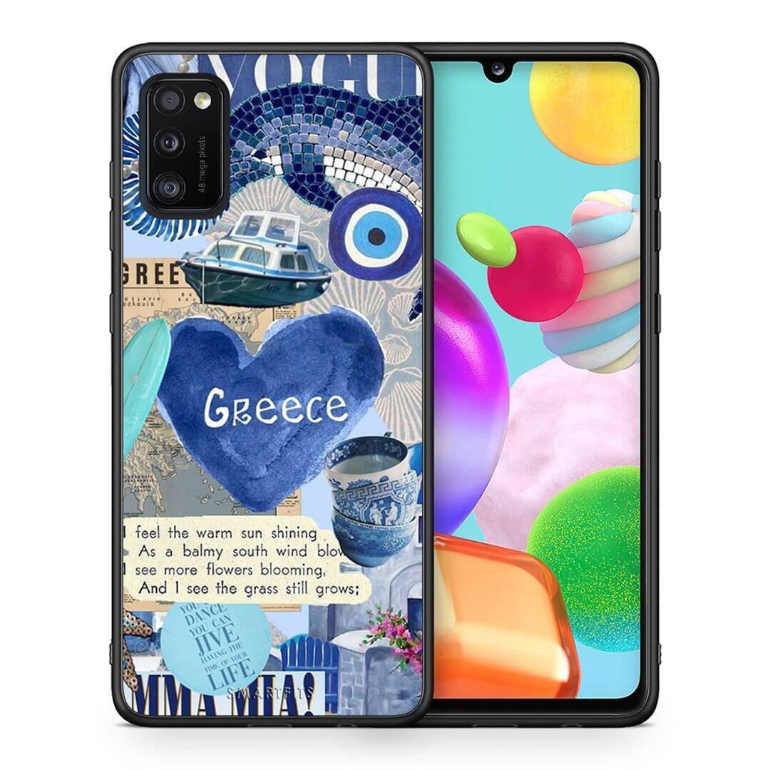 Θήκη Samsung A41 Summer In Greece από τη Smartfits με σχέδιο στο πίσω μέρος και μαύρο περίβλημα | Samsung A41 Summer In Greece case with colorful back and black bezels
