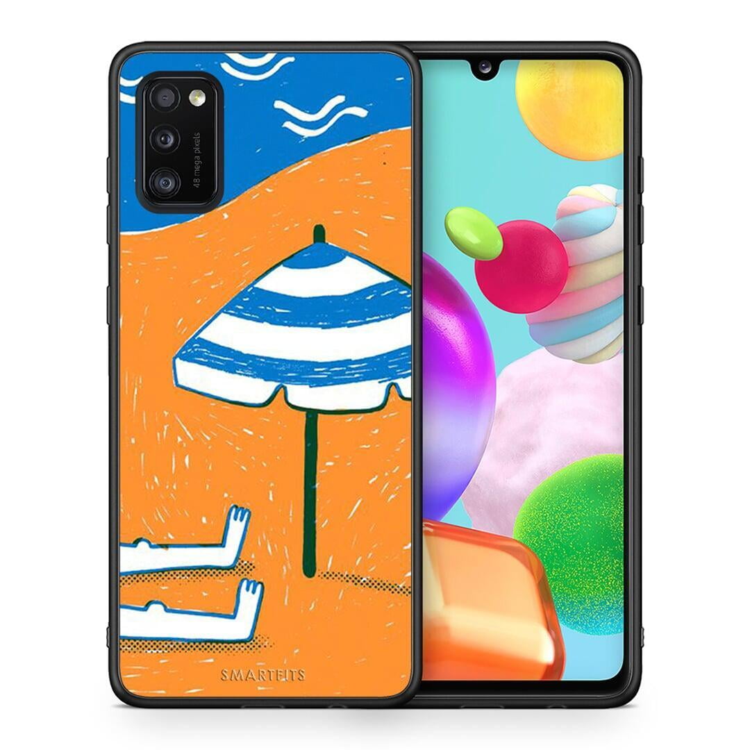 Θήκη Samsung A41 Summering από τη Smartfits με σχέδιο στο πίσω μέρος και μαύρο περίβλημα | Samsung A41 Summering case with colorful back and black bezels