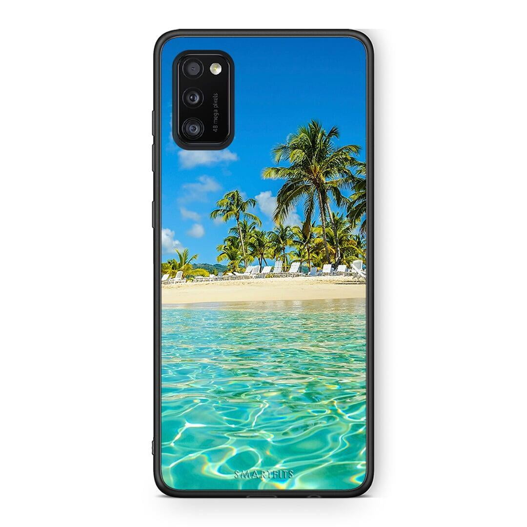 Samsung A41 Tropical Vibes Θήκη από τη Smartfits με σχέδιο στο πίσω μέρος και μαύρο περίβλημα | Smartphone case with colorful back and black bezels by Smartfits