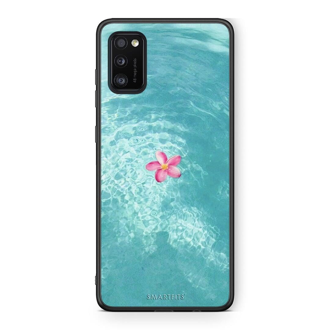 Samsung A41 Water Flower Θήκη από τη Smartfits με σχέδιο στο πίσω μέρος και μαύρο περίβλημα | Smartphone case with colorful back and black bezels by Smartfits