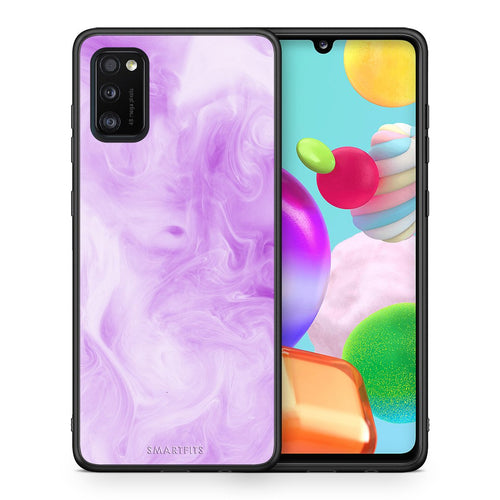 Θήκη Samsung A41 Lavender Watercolor από τη Smartfits με σχέδιο στο πίσω μέρος και μαύρο περίβλημα | Samsung A41 Lavender Watercolor case with colorful back and black bezels