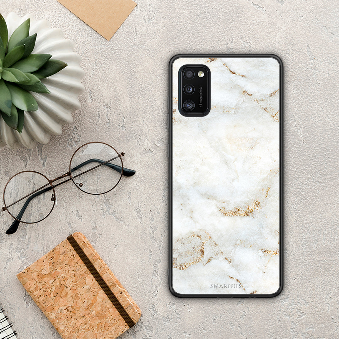 White Gold Marble - Samsung Galaxy A41 θήκη