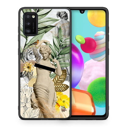 Θήκη Samsung A41 Woman Statue από τη Smartfits με σχέδιο στο πίσω μέρος και μαύρο περίβλημα | Samsung A41 Woman Statue case with colorful back and black bezels