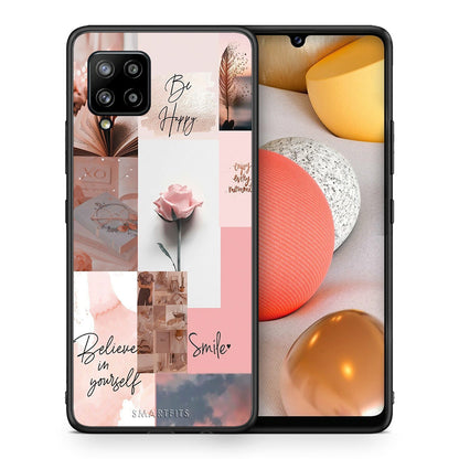 Θήκη Samsung Galaxy A42 Aesthetic Collage από τη Smartfits με σχέδιο στο πίσω μέρος και μαύρο περίβλημα | Samsung Galaxy A42 Aesthetic Collage case with colorful back and black bezels