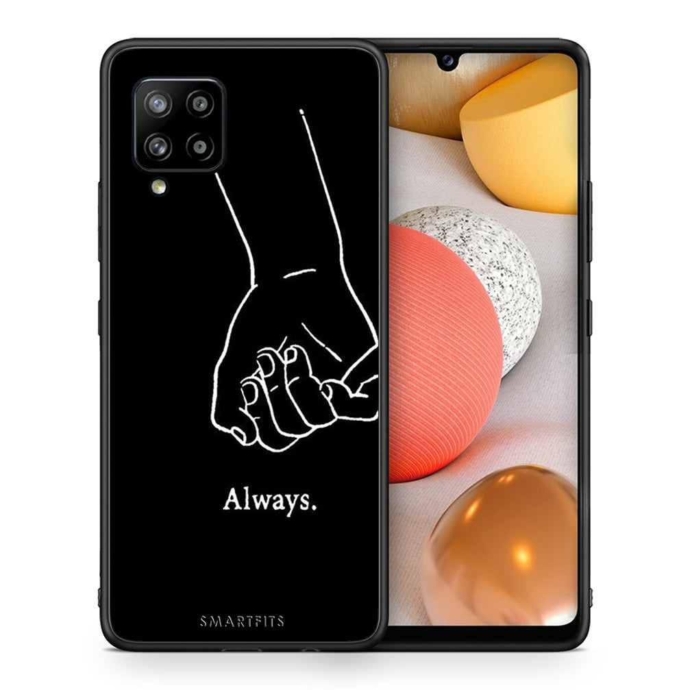 Θήκη Αγίου Βαλεντίνου Samsung Galaxy A42 Always & Forever 1 από τη Smartfits με σχέδιο στο πίσω μέρος και μαύρο περίβλημα | Samsung Galaxy A42 Always & Forever 1 case with colorful back and black bezels