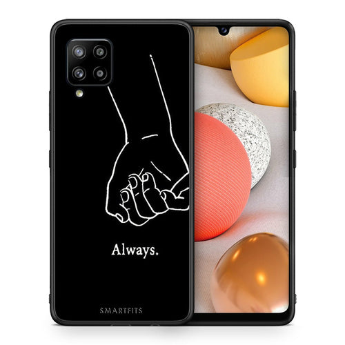 Θήκη Αγίου Βαλεντίνου Samsung Galaxy A42 Always & Forever 1 από τη Smartfits με σχέδιο στο πίσω μέρος και μαύρο περίβλημα | Samsung Galaxy A42 Always & Forever 1 case with colorful back and black bezels