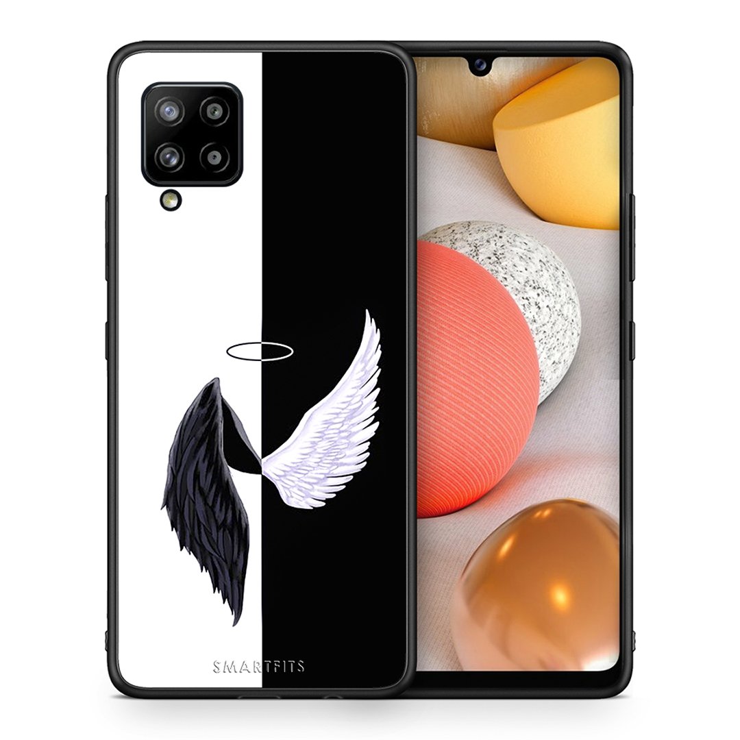 Θήκη Samsung Galaxy A42 Angels Demons από τη Smartfits με σχέδιο στο πίσω μέρος και μαύρο περίβλημα | Samsung Galaxy A42 Angels Demons case with colorful back and black bezels