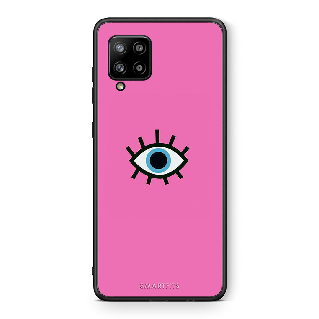 Θήκη Samsung Galaxy A42 Blue Eye Pink από τη Smartfits με σχέδιο στο πίσω μέρος και μαύρο περίβλημα | Samsung Galaxy A42 Blue Eye Pink case with colorful back and black bezels