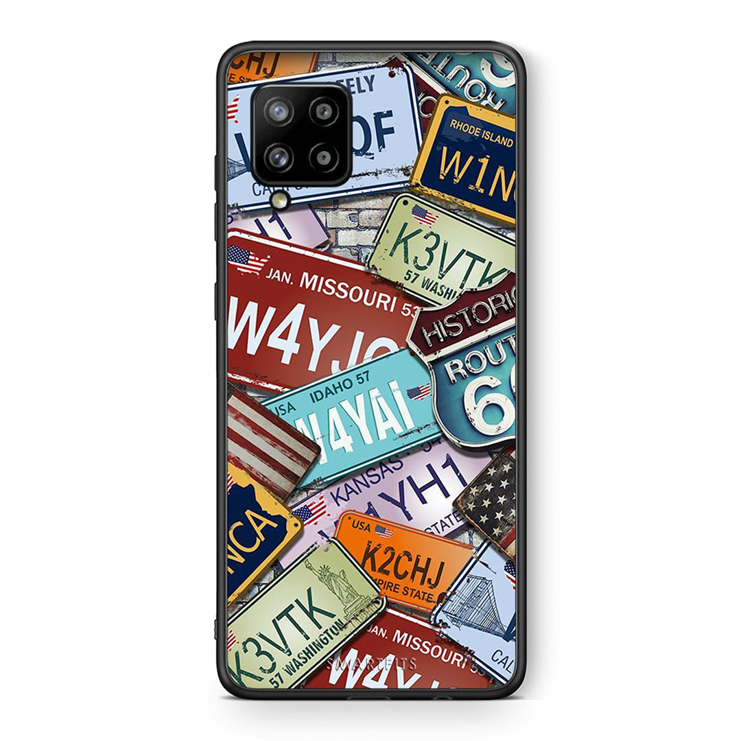 Θήκη Samsung Galaxy A42 Car Plates από τη Smartfits με σχέδιο στο πίσω μέρος και μαύρο περίβλημα | Samsung Galaxy A42 Car Plates case with colorful back and black bezels
