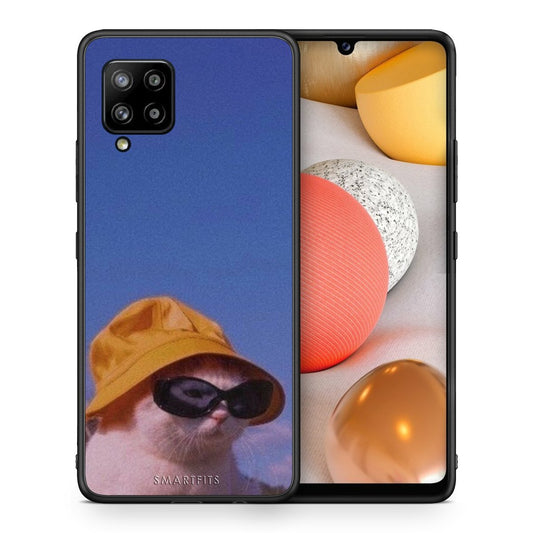 Θήκη Samsung Galaxy A42 Cat Diva από τη Smartfits με σχέδιο στο πίσω μέρος και μαύρο περίβλημα | Samsung Galaxy A42 Cat Diva case with colorful back and black bezels