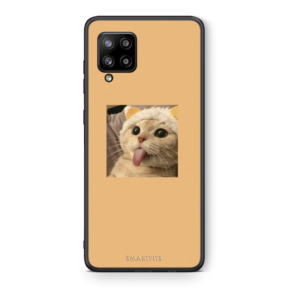 Θήκη Samsung Galaxy A42 Cat Tongue από τη Smartfits με σχέδιο στο πίσω μέρος και μαύρο περίβλημα | Samsung Galaxy A42 Cat Tongue case with colorful back and black bezels