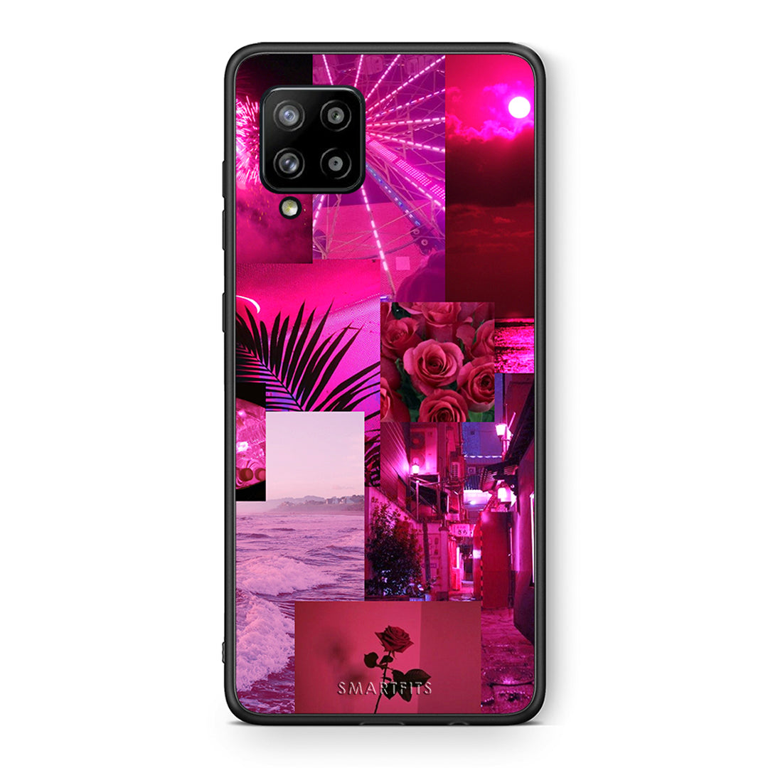 Θήκη Αγίου Βαλεντίνου Samsung Galaxy A42 Collage Red Roses από τη Smartfits με σχέδιο στο πίσω μέρος και μαύρο περίβλημα | Samsung Galaxy A42 Collage Red Roses case with colorful back and black bezels
