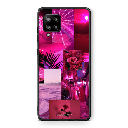 Θήκη Αγίου Βαλεντίνου Samsung Galaxy A42 Collage Red Roses από τη Smartfits με σχέδιο στο πίσω μέρος και μαύρο περίβλημα | Samsung Galaxy A42 Collage Red Roses case with colorful back and black bezels
