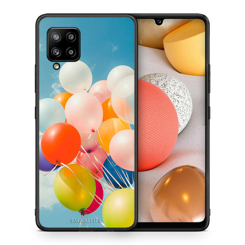 Θήκη Samsung Galaxy A42 Colorful Balloons από τη Smartfits με σχέδιο στο πίσω μέρος και μαύρο περίβλημα | Samsung Galaxy A42 Colorful Balloons case with colorful back and black bezels