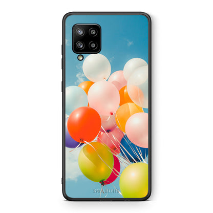 Θήκη Samsung Galaxy A42 Colorful Balloons από τη Smartfits με σχέδιο στο πίσω μέρος και μαύρο περίβλημα | Samsung Galaxy A42 Colorful Balloons case with colorful back and black bezels