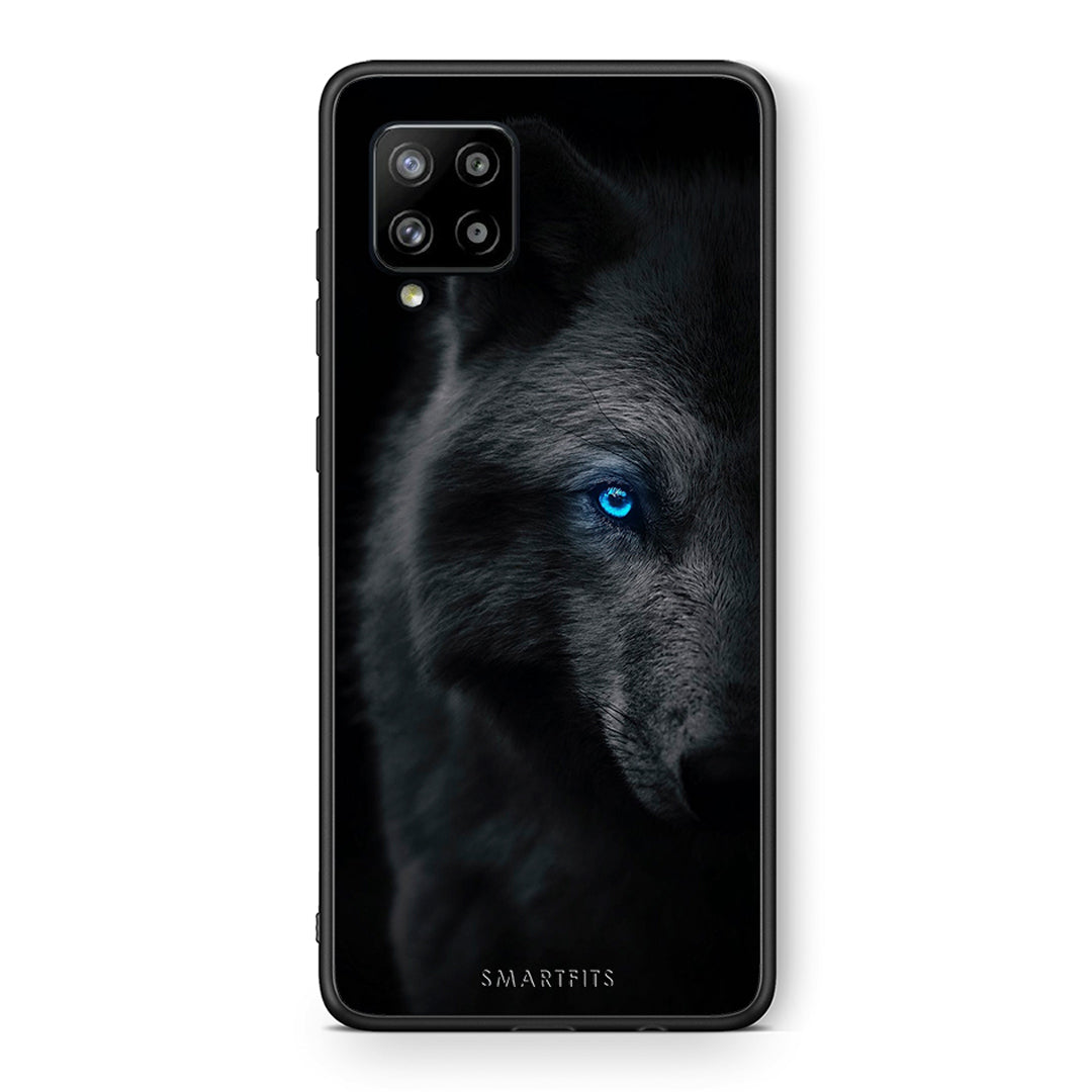 Θήκη Samsung Galaxy A42 Dark Wolf από τη Smartfits με σχέδιο στο πίσω μέρος και μαύρο περίβλημα | Samsung Galaxy A42 Dark Wolf case with colorful back and black bezels
