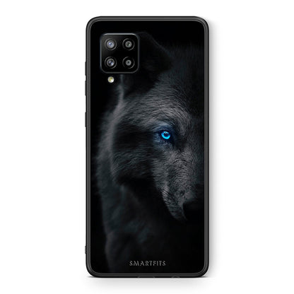 Θήκη Samsung Galaxy A42 Dark Wolf από τη Smartfits με σχέδιο στο πίσω μέρος και μαύρο περίβλημα | Samsung Galaxy A42 Dark Wolf case with colorful back and black bezels