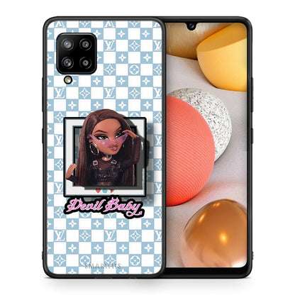 Θήκη Αγίου Βαλεντίνου Samsung Galaxy A42 Devil Baby από τη Smartfits με σχέδιο στο πίσω μέρος και μαύρο περίβλημα | Samsung Galaxy A42 Devil Baby case with colorful back and black bezels