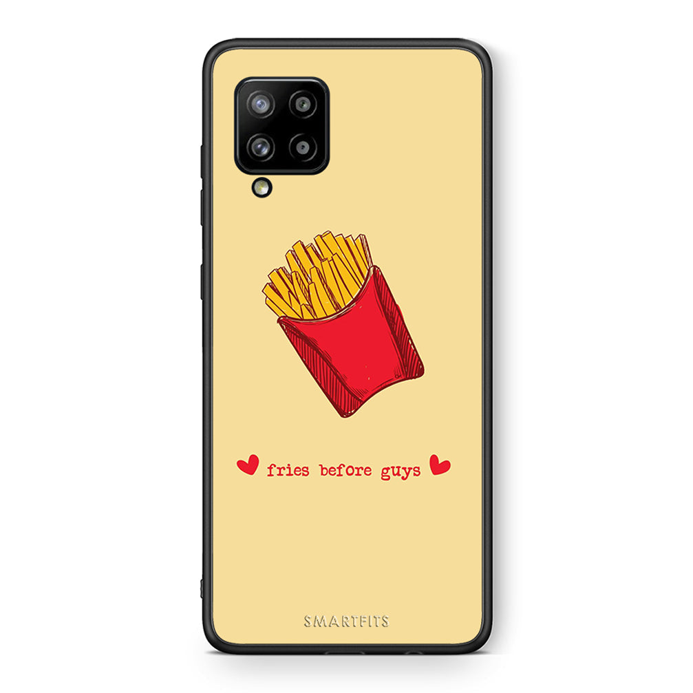 Θήκη Αγίου Βαλεντίνου Samsung Galaxy A42 Fries Before Guys από τη Smartfits με σχέδιο στο πίσω μέρος και μαύρο περίβλημα | Samsung Galaxy A42 Fries Before Guys case with colorful back and black bezels