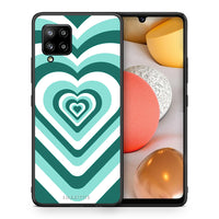 Thumbnail for Θήκη Samsung Galaxy A42 Green Hearts από τη Smartfits με σχέδιο στο πίσω μέρος και μαύρο περίβλημα | Samsung Galaxy A42 Green Hearts case with colorful back and black bezels