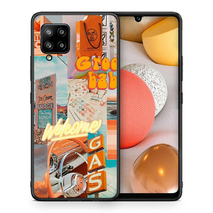 Θήκη Αγίου Βαλεντίνου Samsung Galaxy A42 Groovy Babe από τη Smartfits με σχέδιο στο πίσω μέρος και μαύρο περίβλημα | Samsung Galaxy A42 Groovy Babe case with colorful back and black bezels