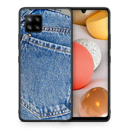 Θήκη Samsung Galaxy A42 Jeans Pocket από τη Smartfits με σχέδιο στο πίσω μέρος και μαύρο περίβλημα | Samsung Galaxy A42 Jeans Pocket case with colorful back and black bezels