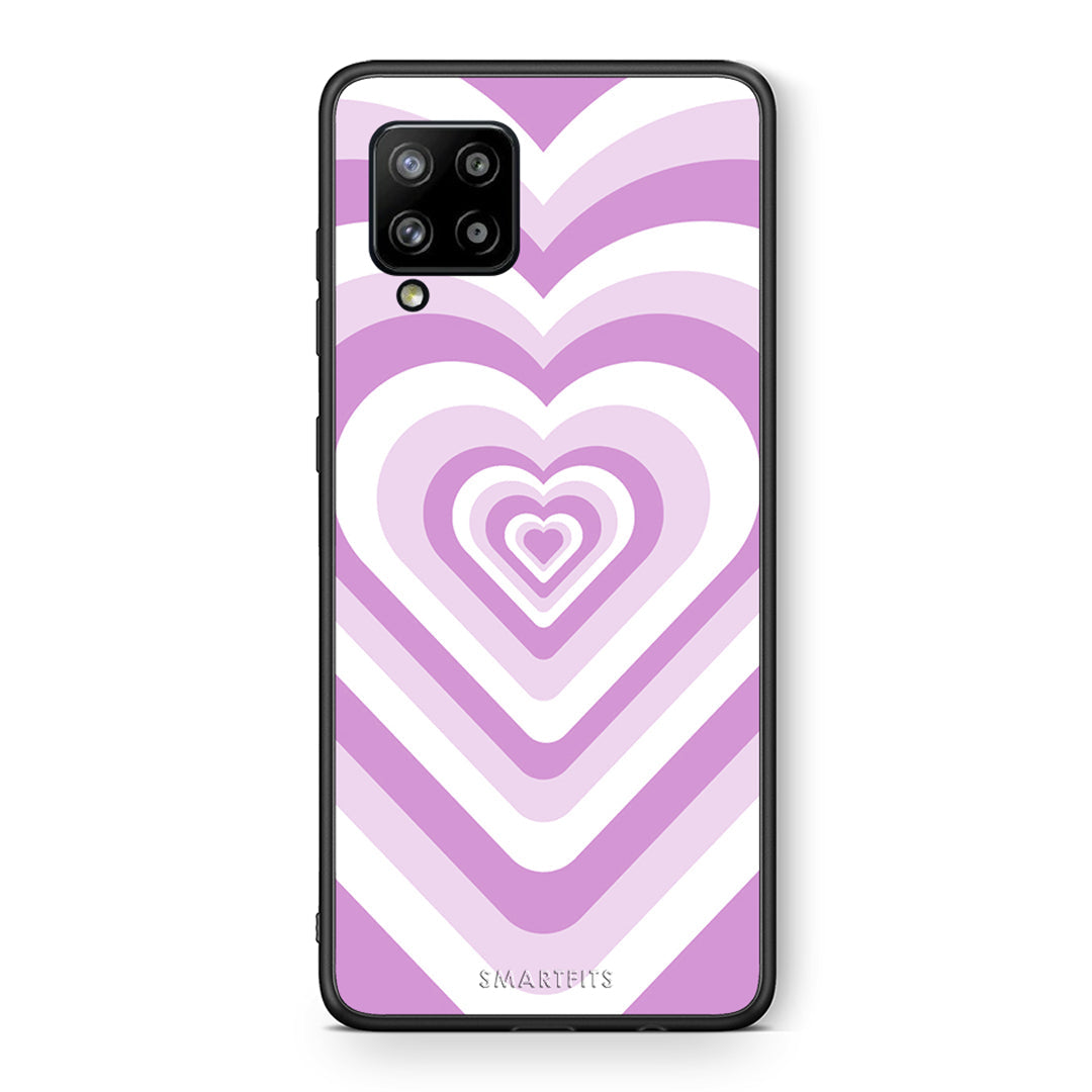 Θήκη Samsung Galaxy A42 Lilac Hearts από τη Smartfits με σχέδιο στο πίσω μέρος και μαύρο περίβλημα | Samsung Galaxy A42 Lilac Hearts case with colorful back and black bezels