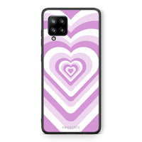 Thumbnail for Θήκη Samsung Galaxy A42 Lilac Hearts από τη Smartfits με σχέδιο στο πίσω μέρος και μαύρο περίβλημα | Samsung Galaxy A42 Lilac Hearts case with colorful back and black bezels