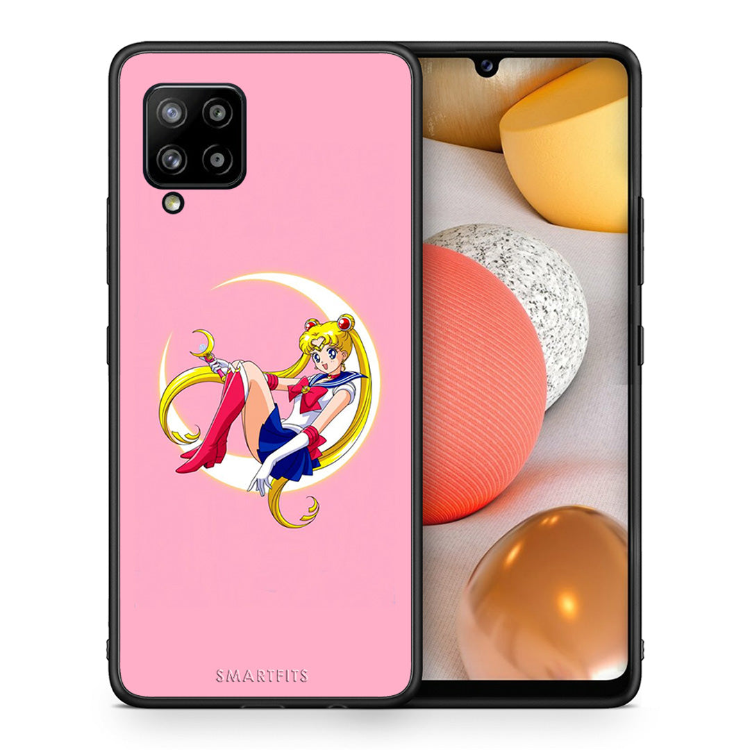 Θήκη Samsung Galaxy A42 Moon Girl από τη Smartfits με σχέδιο στο πίσω μέρος και μαύρο περίβλημα | Samsung Galaxy A42 Moon Girl case with colorful back and black bezels