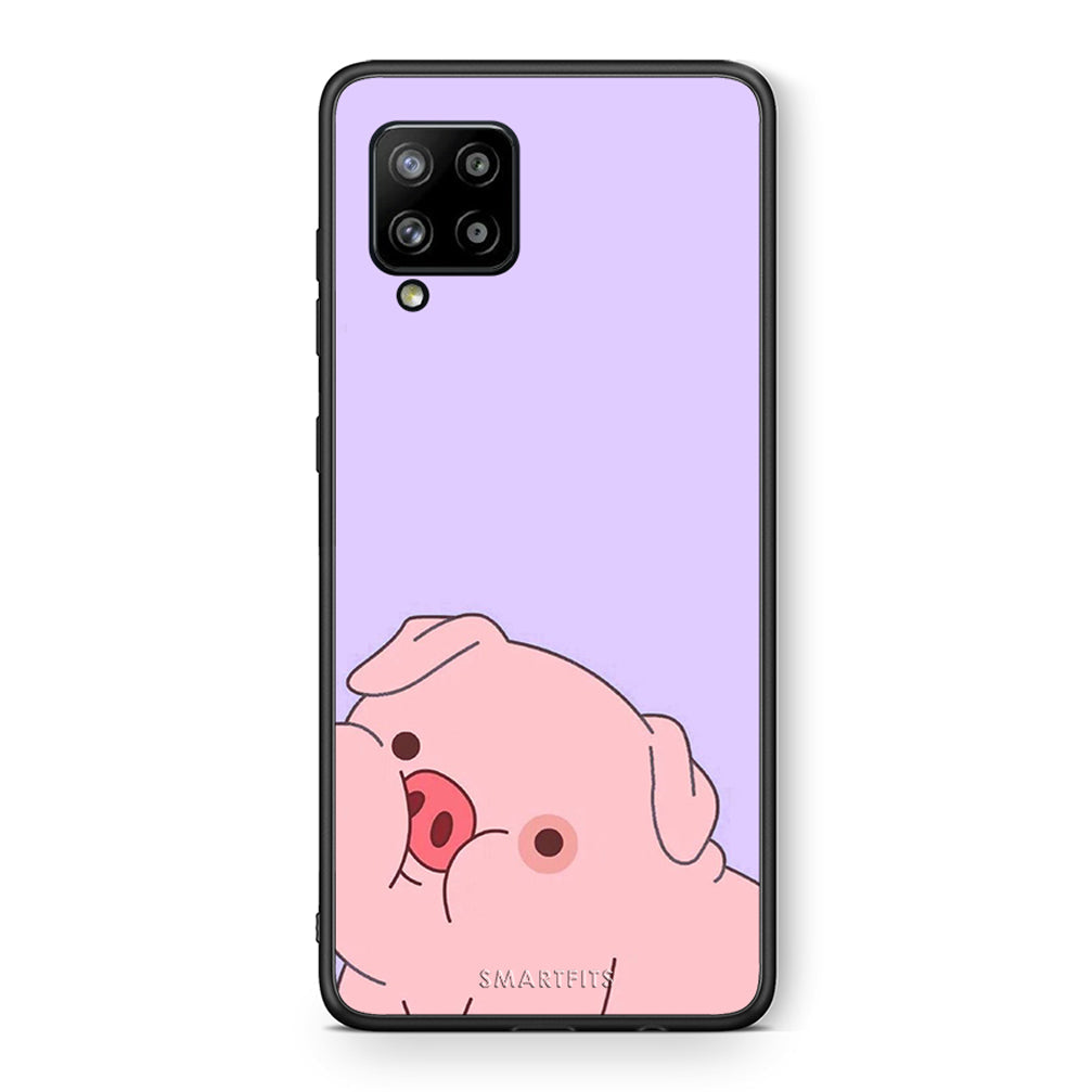 Θήκη Αγίου Βαλεντίνου Samsung Galaxy A42 Pig Love 2 από τη Smartfits με σχέδιο στο πίσω μέρος και μαύρο περίβλημα | Samsung Galaxy A42 Pig Love 2 case with colorful back and black bezels