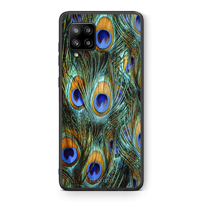 Θήκη Samsung Galaxy A42 Real Peacock Feathers από τη Smartfits με σχέδιο στο πίσω μέρος και μαύρο περίβλημα | Samsung Galaxy A42 Real Peacock Feathers case with colorful back and black bezels