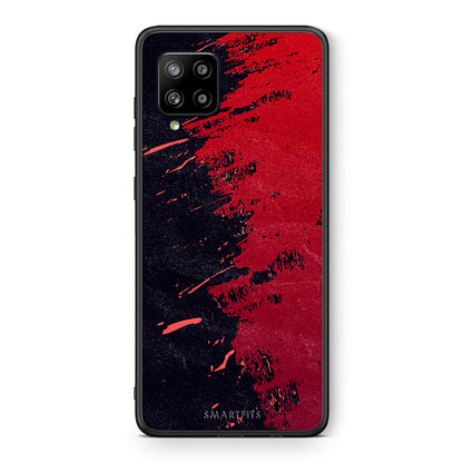 Θήκη Αγίου Βαλεντίνου Samsung Galaxy A42 Red Paint από τη Smartfits με σχέδιο στο πίσω μέρος και μαύρο περίβλημα | Samsung Galaxy A42 Red Paint case with colorful back and black bezels