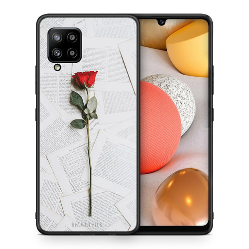 Θήκη Samsung Galaxy A42 Red Rose από τη Smartfits με σχέδιο στο πίσω μέρος και μαύρο περίβλημα | Samsung Galaxy A42 Red Rose case with colorful back and black bezels