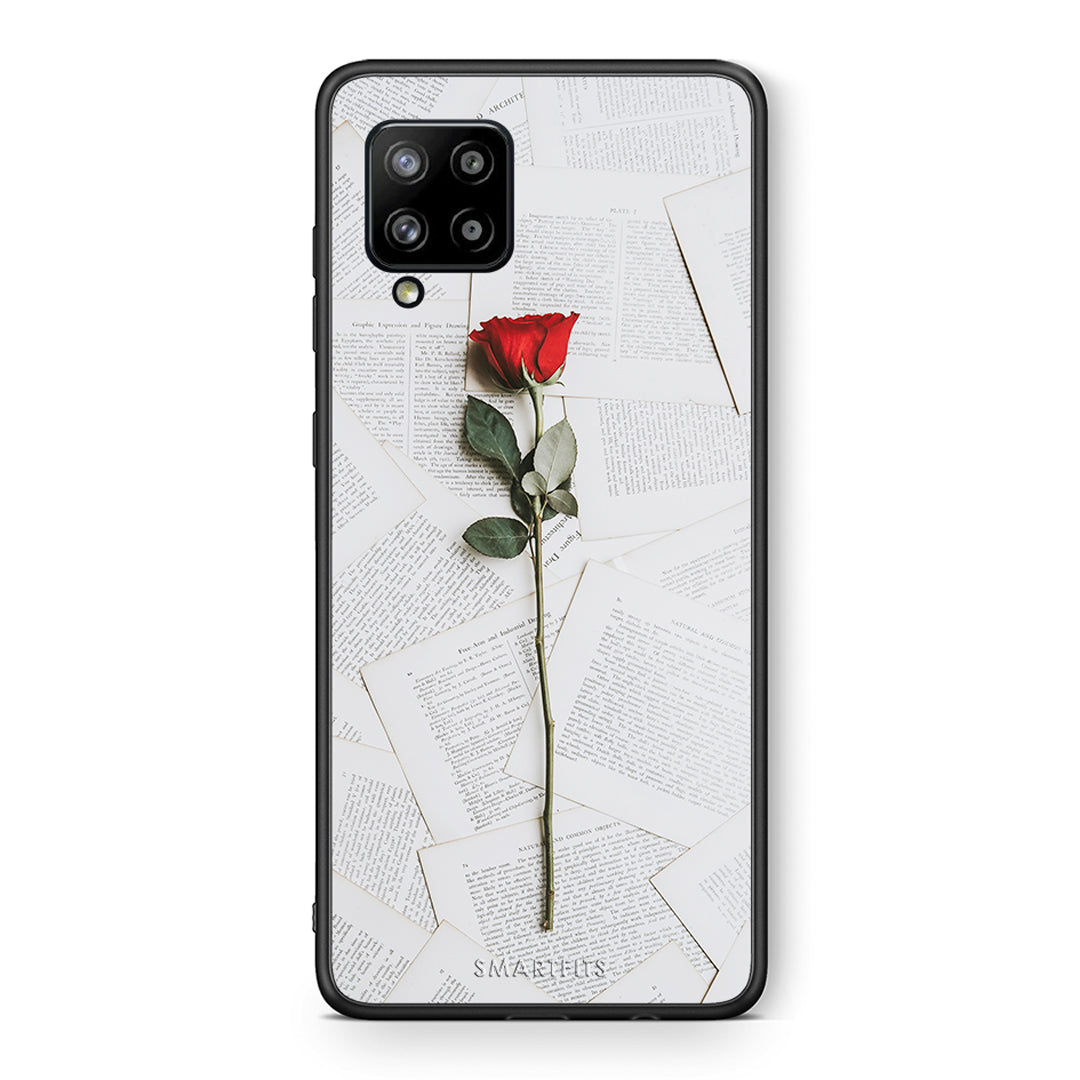 Θήκη Samsung Galaxy A42 Red Rose από τη Smartfits με σχέδιο στο πίσω μέρος και μαύρο περίβλημα | Samsung Galaxy A42 Red Rose case with colorful back and black bezels