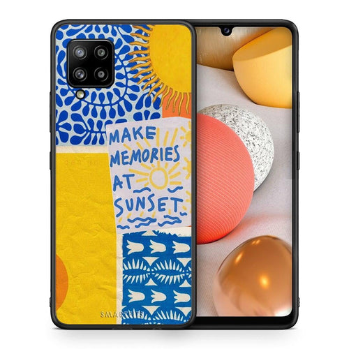 Θήκη Samsung Galaxy A42 Sunset Memories από τη Smartfits με σχέδιο στο πίσω μέρος και μαύρο περίβλημα | Samsung Galaxy A42 Sunset Memories case with colorful back and black bezels