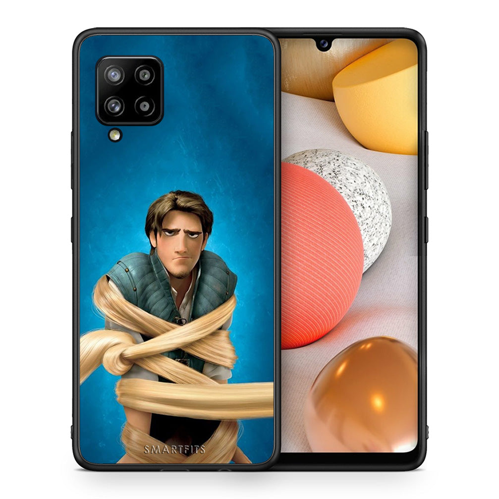 Θήκη Αγίου Βαλεντίνου Samsung Galaxy A42 Tangled 1 από τη Smartfits με σχέδιο στο πίσω μέρος και μαύρο περίβλημα | Samsung Galaxy A42 Tangled 1 case with colorful back and black bezels