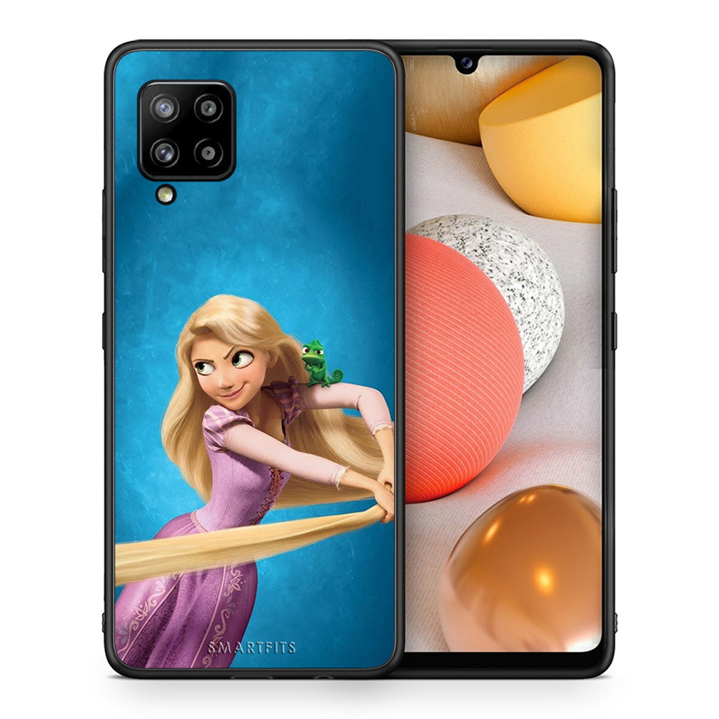 Θήκη Αγίου Βαλεντίνου Samsung Galaxy A42 Tangled 2 από τη Smartfits με σχέδιο στο πίσω μέρος και μαύρο περίβλημα | Samsung Galaxy A42 Tangled 2 case with colorful back and black bezels