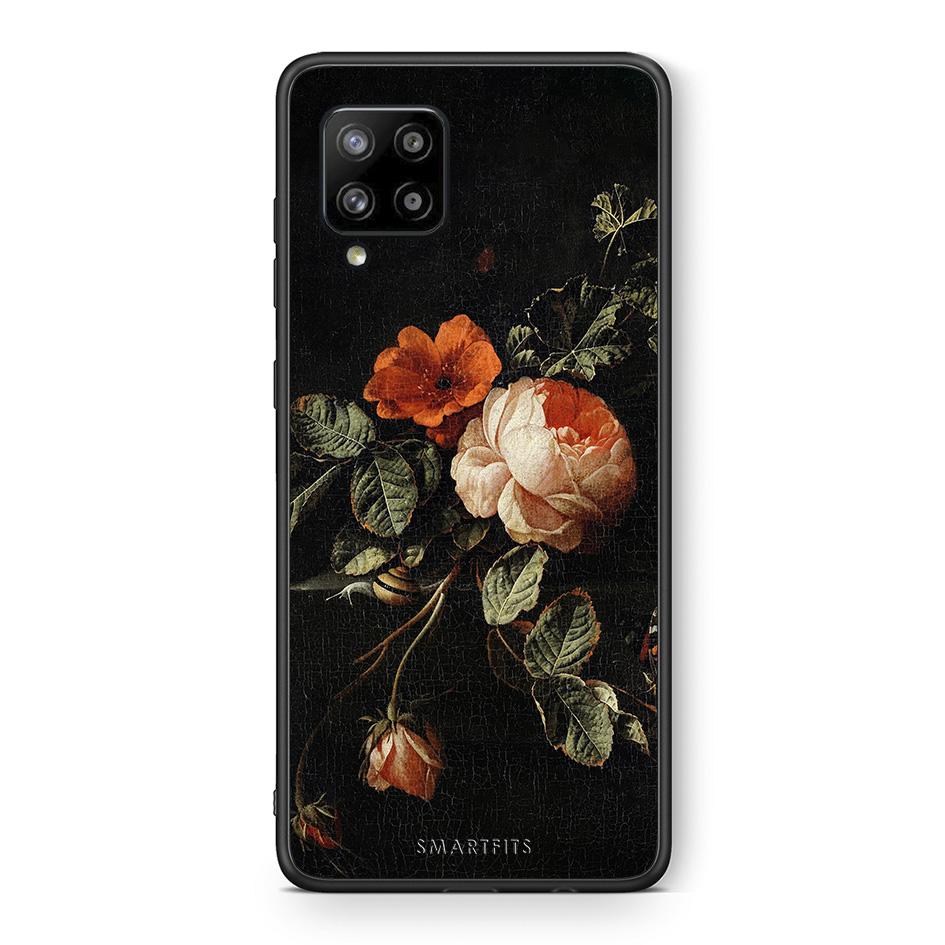Θήκη Samsung Galaxy A42 Vintage Roses από τη Smartfits με σχέδιο στο πίσω μέρος και μαύρο περίβλημα | Samsung Galaxy A42 Vintage Roses case with colorful back and black bezels