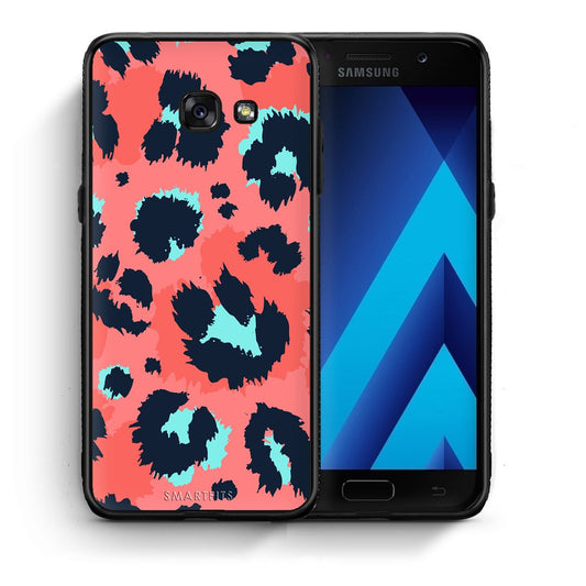 Θήκη Samsung A5 2017 Pink Leopard Animal από τη Smartfits με σχέδιο στο πίσω μέρος και μαύρο περίβλημα | Samsung A5 2017 Pink Leopard Animal case with colorful back and black bezels