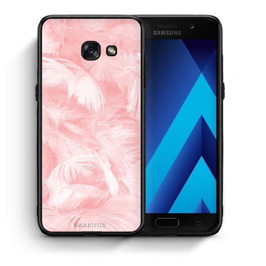 Θήκη Samsung A5 2017 Pink Feather Boho από τη Smartfits με σχέδιο στο πίσω μέρος και μαύρο περίβλημα | Samsung A5 2017 Pink Feather Boho case with colorful back and black bezels