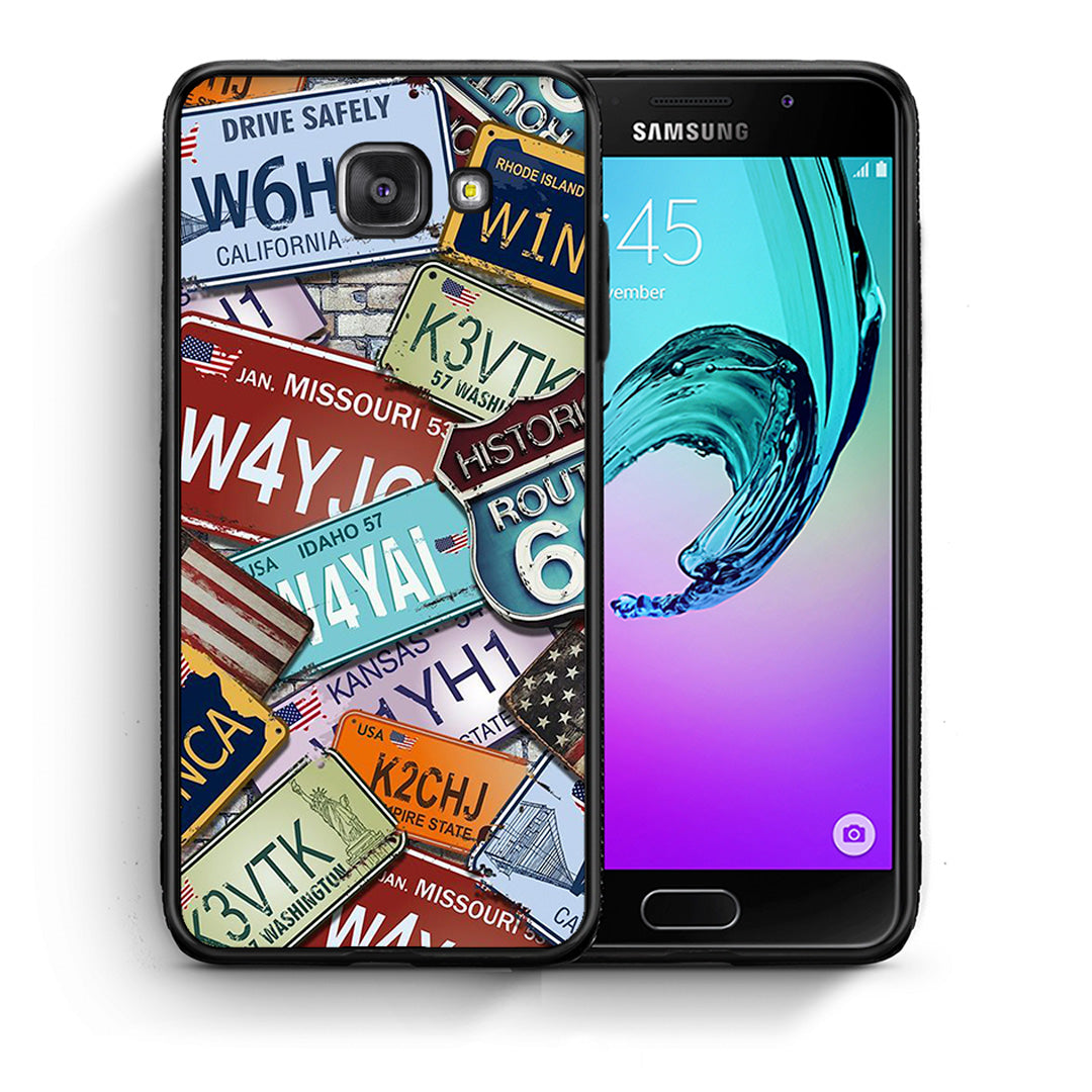 Θήκη Samsung A5 2017 Car Plates από τη Smartfits με σχέδιο στο πίσω μέρος και μαύρο περίβλημα | Samsung A5 2017 Car Plates case with colorful back and black bezels