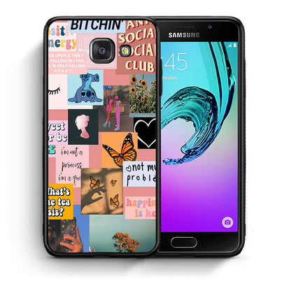 Θήκη Αγίου Βαλεντίνου Samsung A5 2017 Collage Bitchin από τη Smartfits με σχέδιο στο πίσω μέρος και μαύρο περίβλημα | Samsung A5 2017 Collage Bitchin case with colorful back and black bezels