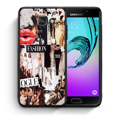 Θήκη Αγίου Βαλεντίνου Samsung A5 2017 Collage Fashion από τη Smartfits με σχέδιο στο πίσω μέρος και μαύρο περίβλημα | Samsung A5 2017 Collage Fashion case with colorful back and black bezels