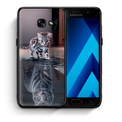 Θήκη Samsung A5 2017 Tiger Cute από τη Smartfits με σχέδιο στο πίσω μέρος και μαύρο περίβλημα | Samsung A5 2017 Tiger Cute case with colorful back and black bezels
