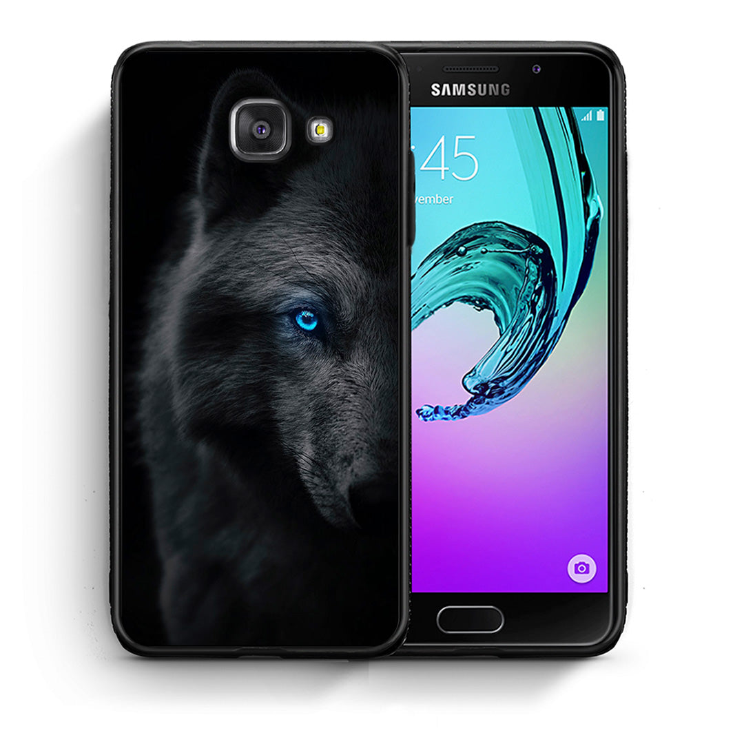Θήκη Samsung A5 2017 Dark Wolf από τη Smartfits με σχέδιο στο πίσω μέρος και μαύρο περίβλημα | Samsung A5 2017 Dark Wolf case with colorful back and black bezels