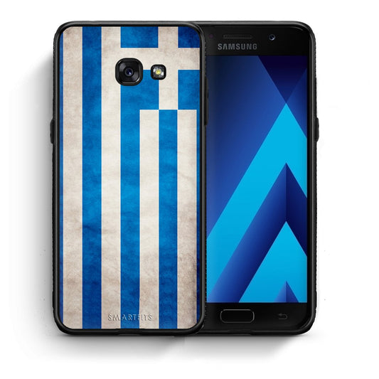 Θήκη Samsung A5 2017 Greek Flag από τη Smartfits με σχέδιο στο πίσω μέρος και μαύρο περίβλημα | Samsung A5 2017 Greek Flag case with colorful back and black bezels