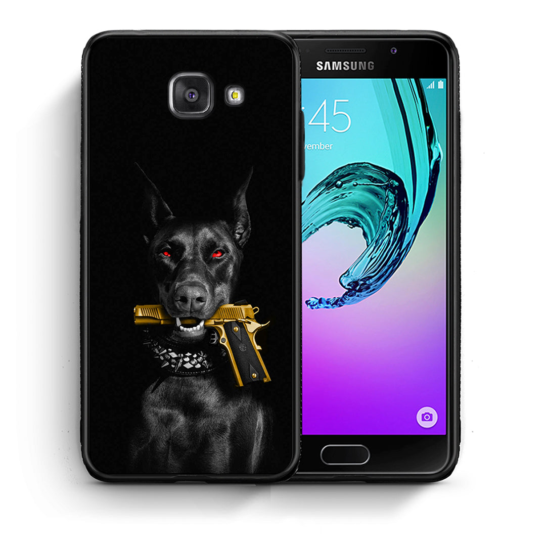 Θήκη Αγίου Βαλεντίνου Samsung A5 2017 Golden Gun από τη Smartfits με σχέδιο στο πίσω μέρος και μαύρο περίβλημα | Samsung A5 2017 Golden Gun case with colorful back and black bezels