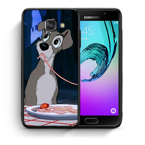 Θήκη Αγίου Βαλεντίνου Samsung A5 2017 Lady And Tramp 1 από τη Smartfits με σχέδιο στο πίσω μέρος και μαύρο περίβλημα | Samsung A5 2017 Lady And Tramp 1 case with colorful back and black bezels