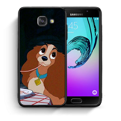 Θήκη Αγίου Βαλεντίνου Samsung A5 2017 Lady And Tramp 2 από τη Smartfits με σχέδιο στο πίσω μέρος και μαύρο περίβλημα | Samsung A5 2017 Lady And Tramp 2 case with colorful back and black bezels